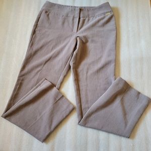 Anne Klein Womens Brown Straight Khaki Chino Dress Pants Size 8 Ladies Stretch.